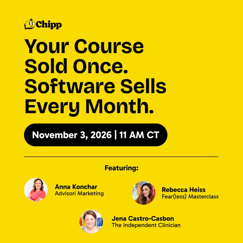 Cover Image for Your Course Sold Once. Software Sells Every Month.