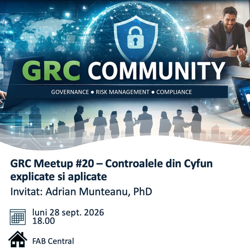 Cover Image for GRC Meetup #20 – Controalele din Cyfun explicate si aplicate
