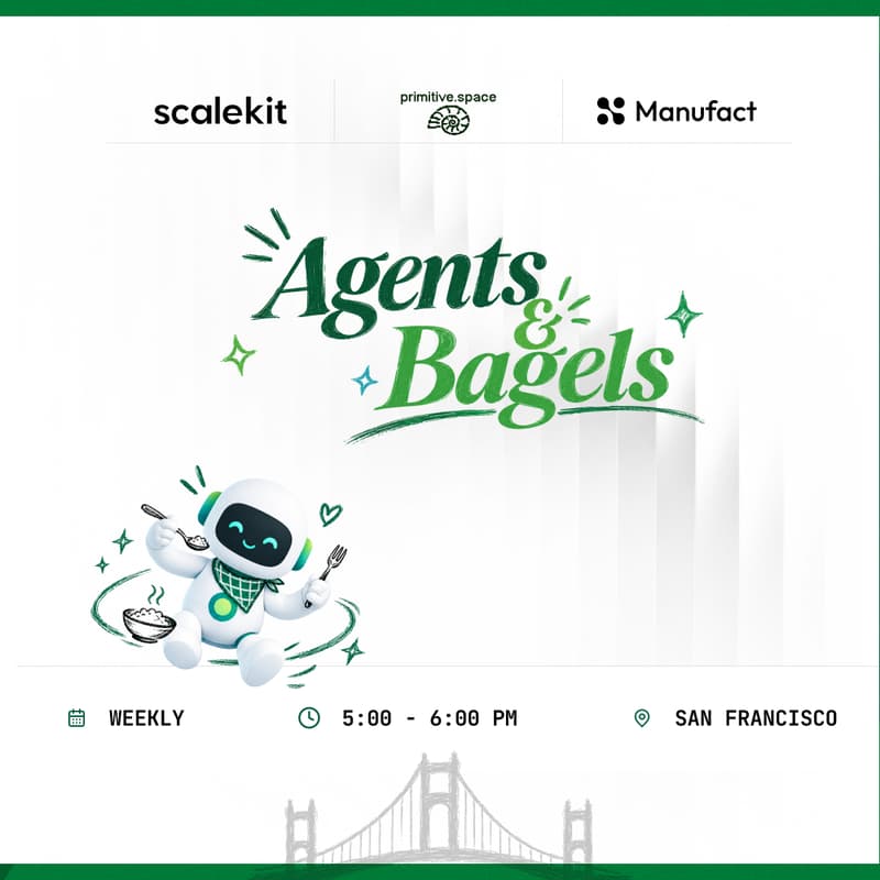 Cover Image for Agents & Bagels: Weekly meet up for agent builders