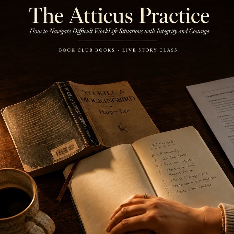 Cover Image for School of WorkLife Book Club Online Class The Atticus Practice: How to Navigate Difficult WorkLife Situations with Integrity and Courage