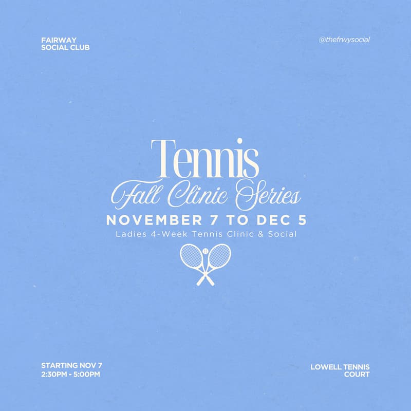 Cover Image for Ladies 4-Week Tennis Clinic & Social (Nov/Dec) 🎾💕