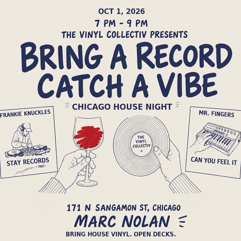 Cover Image for The Vinyl Collectiv Presents: Bring A Record, Catch A Vibe - House Night @ Marc Nolan