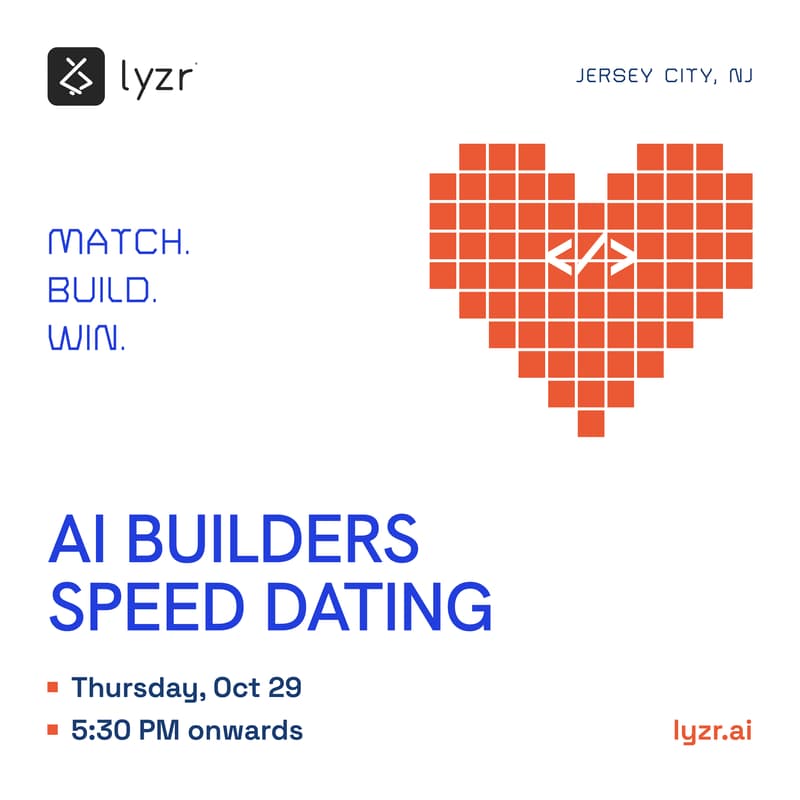 Cover Image for AI Builders Speed Dating hackathon hosted by Lyzr AI