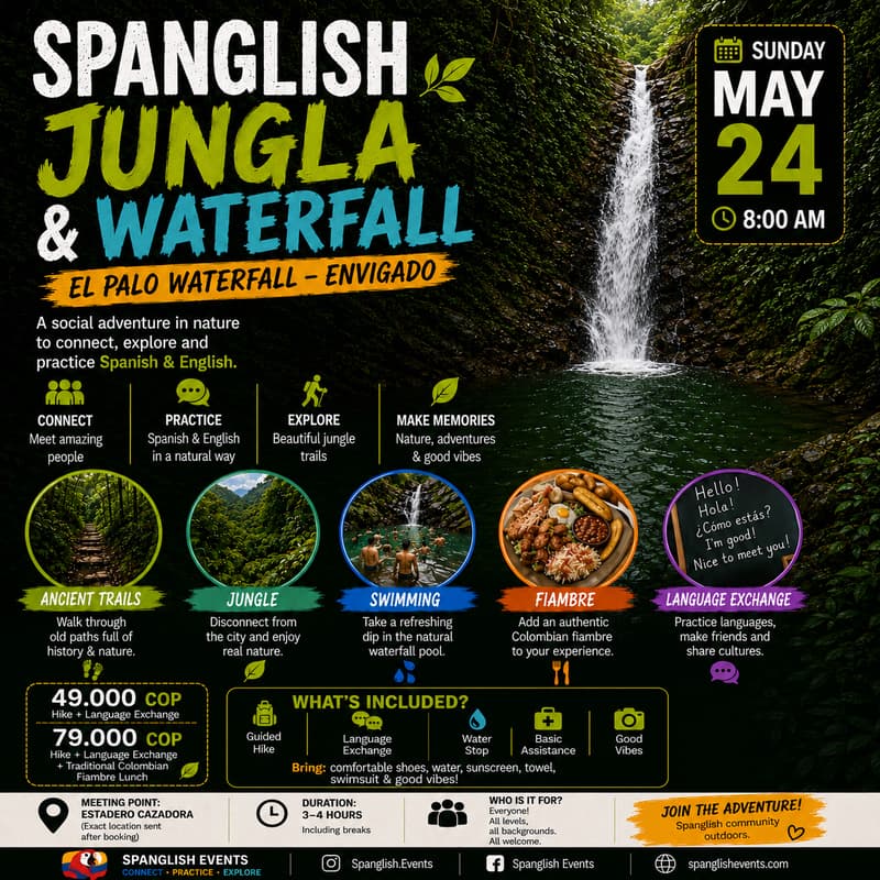 Cover Image for ๐ฟ๐ฆ SPANGLISH JUNGLA & WATERFALL EXPERIENCE ๐ฆ๐ฟ