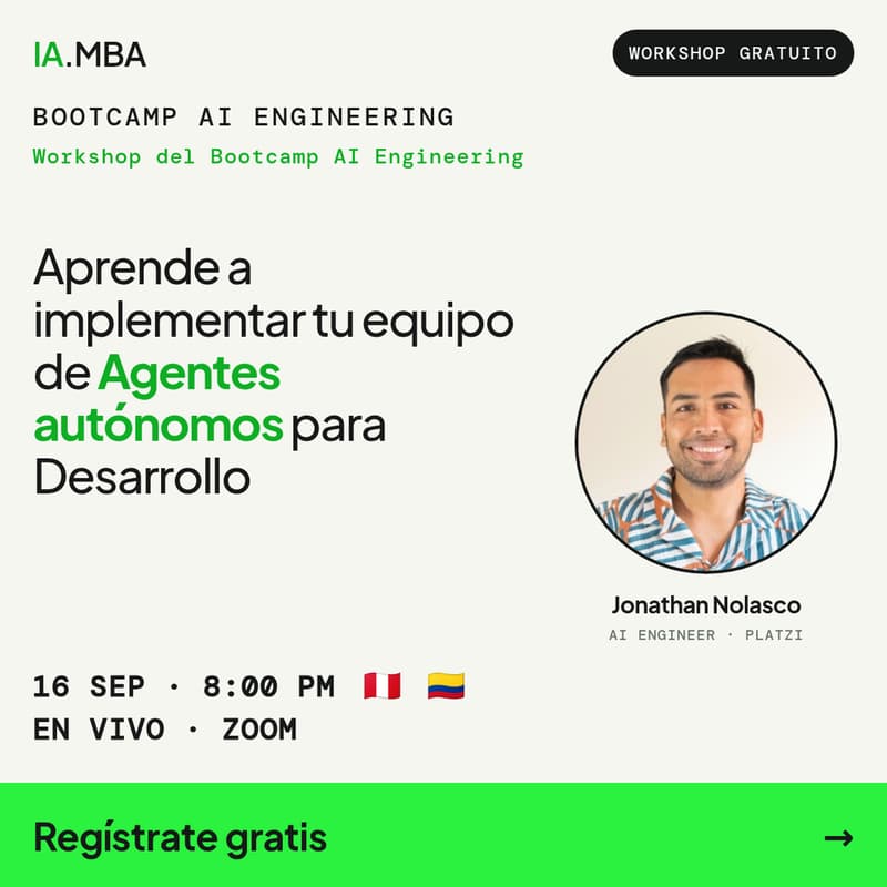 Cover Image for Workshop - Implementa tu equipo de Agentes Autónomos para desarrollo