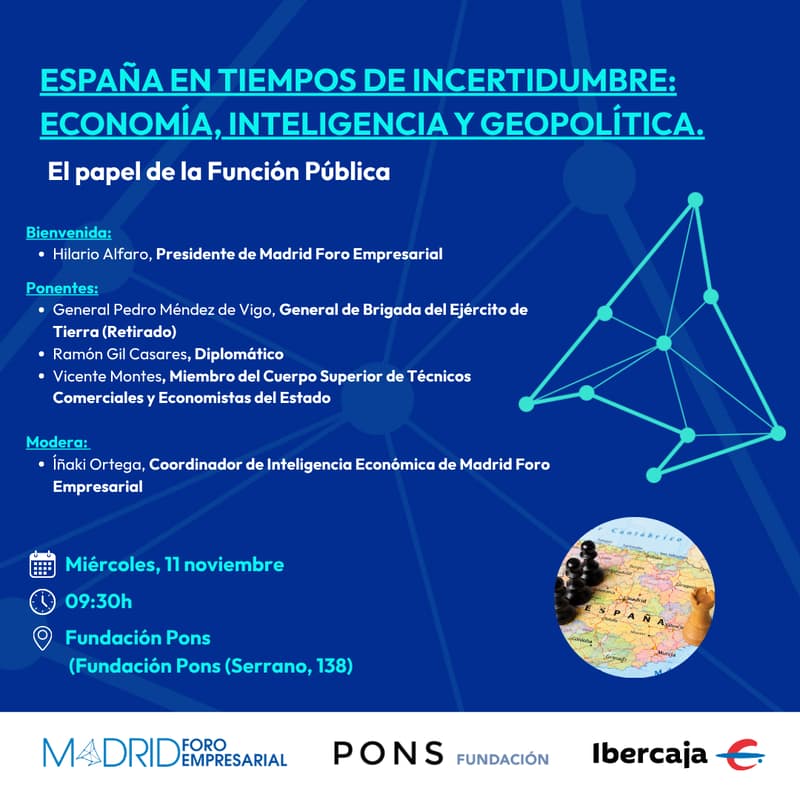Cover Image for España en tiempos de Incertidumbre: Economia, Inteligencia y Geopolítica.