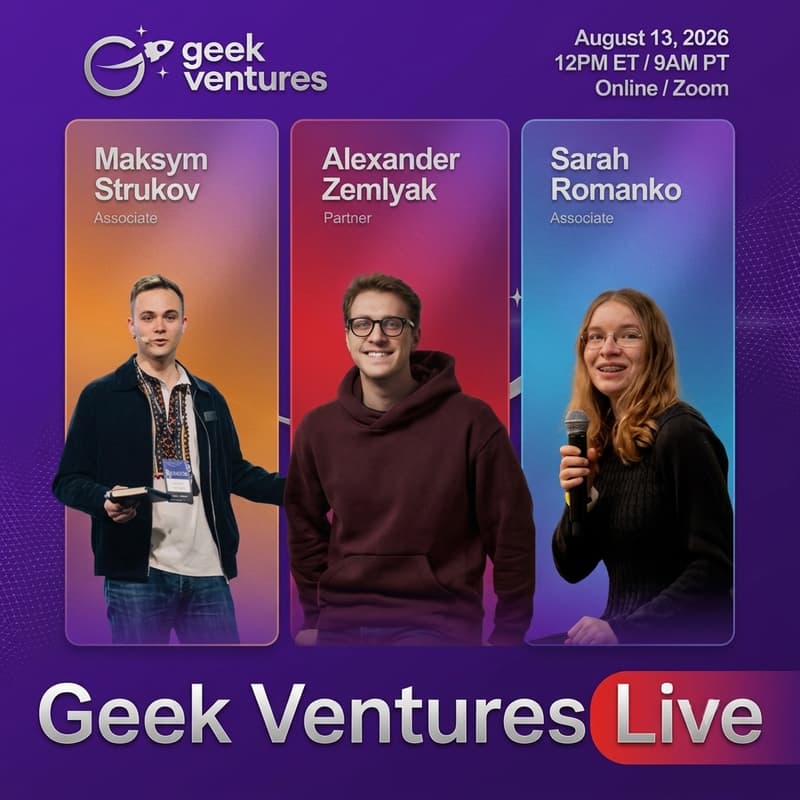 Cover Image for Geek Ventures Live: Inside a Real VC Pre-IC #2