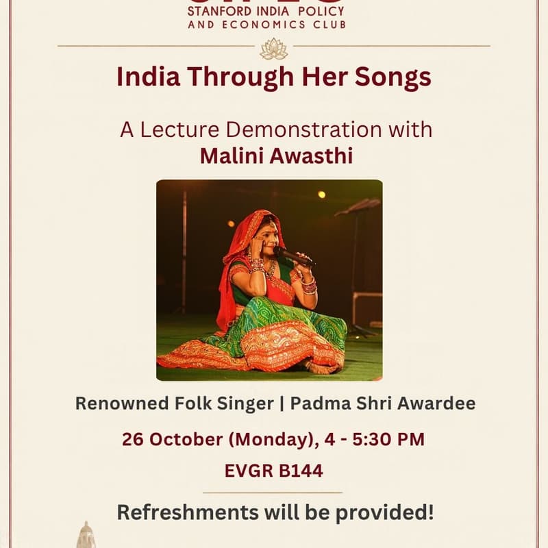 Cover Image for India Through Her Songs - An evening with Malini Awasthi
