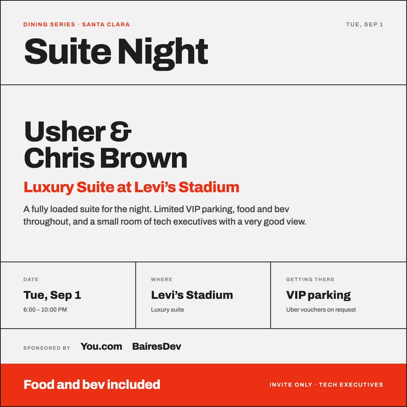 Cover Image for Tech Executives Suite Night: Usher & Chris Brown Live @ Luxury Suite at Levi's Stadium - Bring a +1