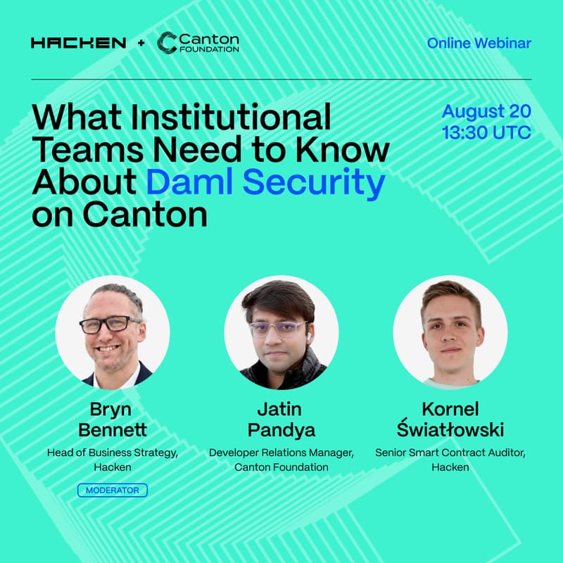 Cover Image for Daml Security | Webinar with Canton Foundation