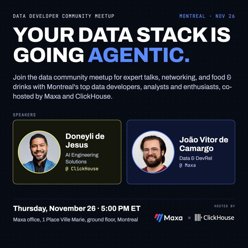 Cover Image for Maxa x ClickHouse: Data Developer Meetup MTL
