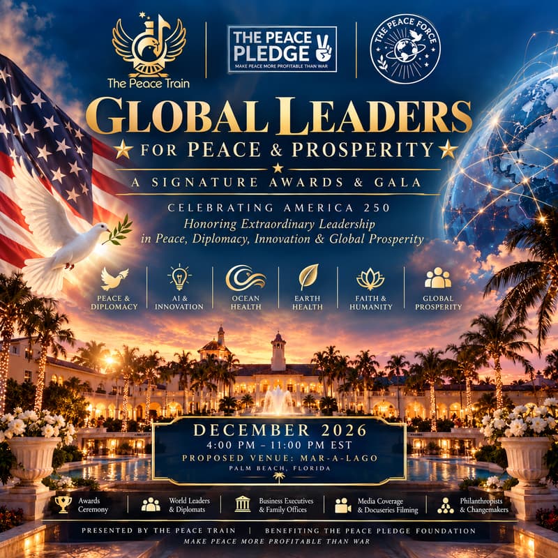 Cover Image for ๐๐๏ธ GLOBAL LEADERS FOR PEACE & PROSPERITY ๐๏ธ๐ โจ THE PEACE TRAIN SIGNATURE AWARDS & GALA โจ๐โจ