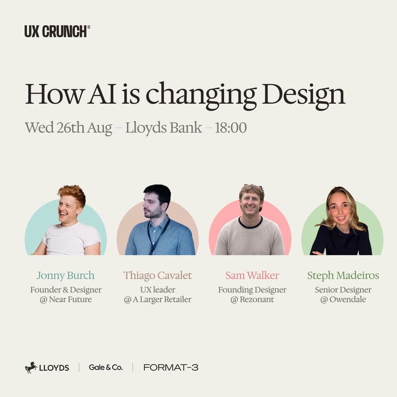 Cover Image for UXCrunch August: Debate Night - Is AI Coming for Design Jobs?