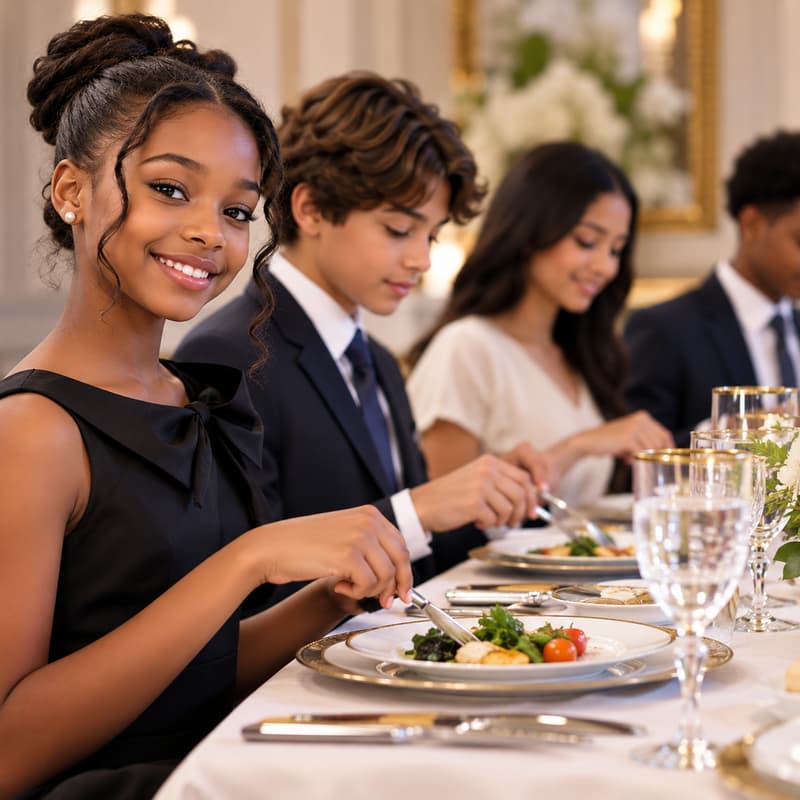 Cover Image for ETIQUETTE FOUNDATIONS | Virtual Class | Boys & Girls | Ages 6–21 | 2 Live Sessions Monthly | 60 Minutes | Thursdays | $99/Month