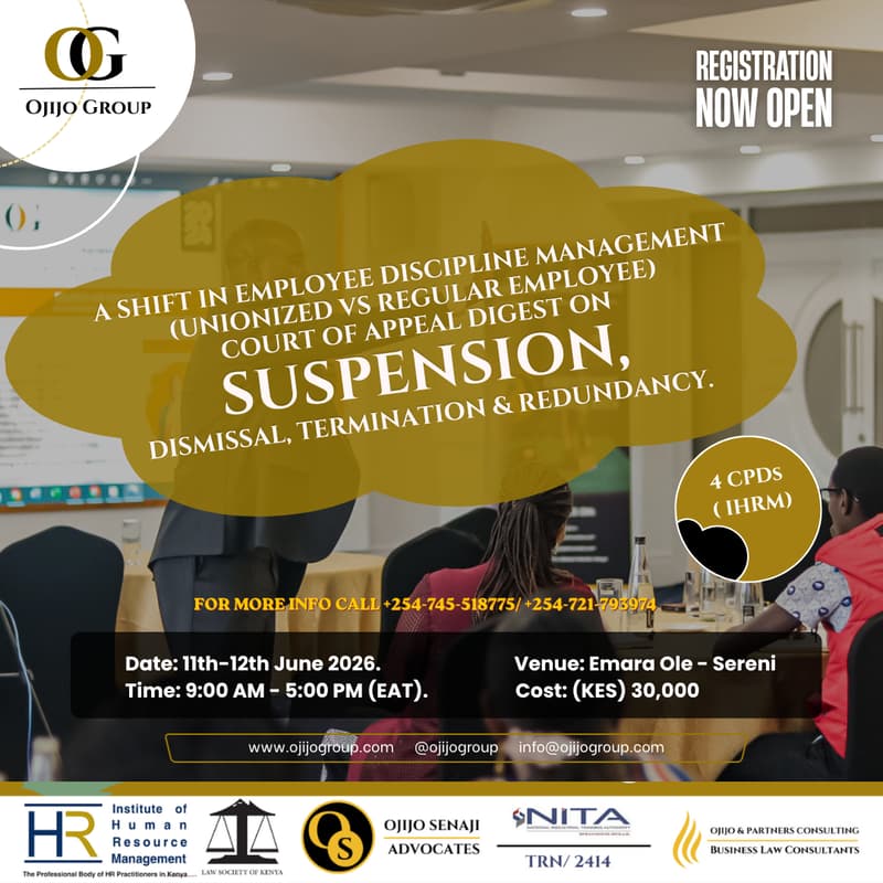 Cover Image for A Shift in Employee Discipline Management (Court of Appeal Digest on Suspension, Dismissal & Termination)