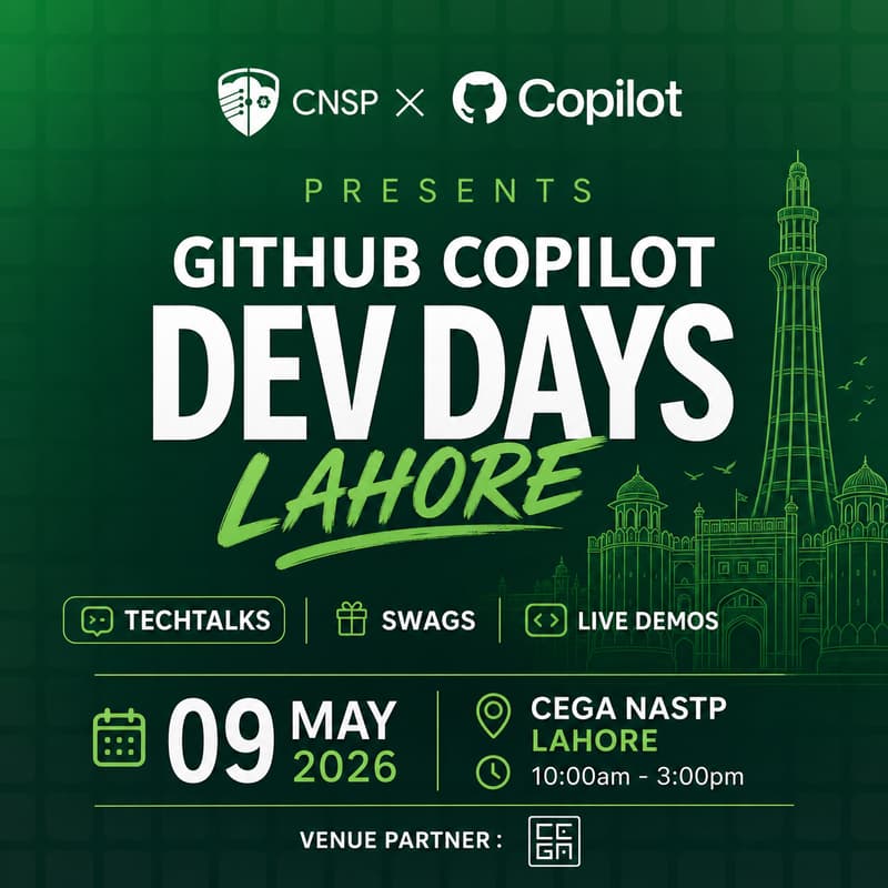 Cover Image for GitHub Co-Pilot Dev Days | Lahore