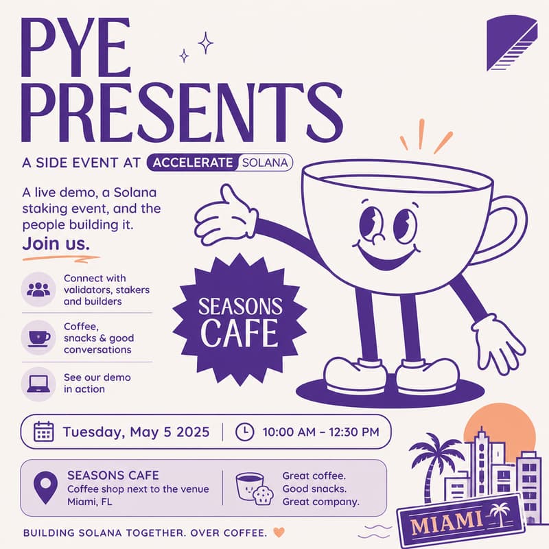 Cover Image for Coffee with Pye: Solana Staking + Demo