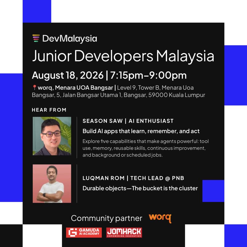 Cover Image for Junior Developers Malaysia Meetup