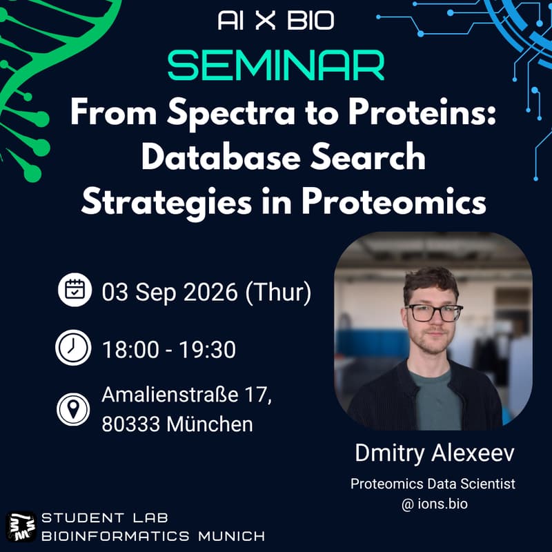 Cover Image for AI x Bio Seminar : Protein Database Search Strategies in Proteomics