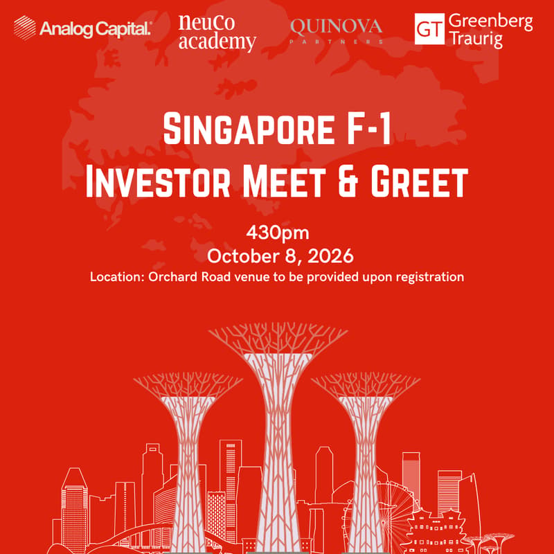 Cover Image for Singapore F1 Investor Meet & Greet