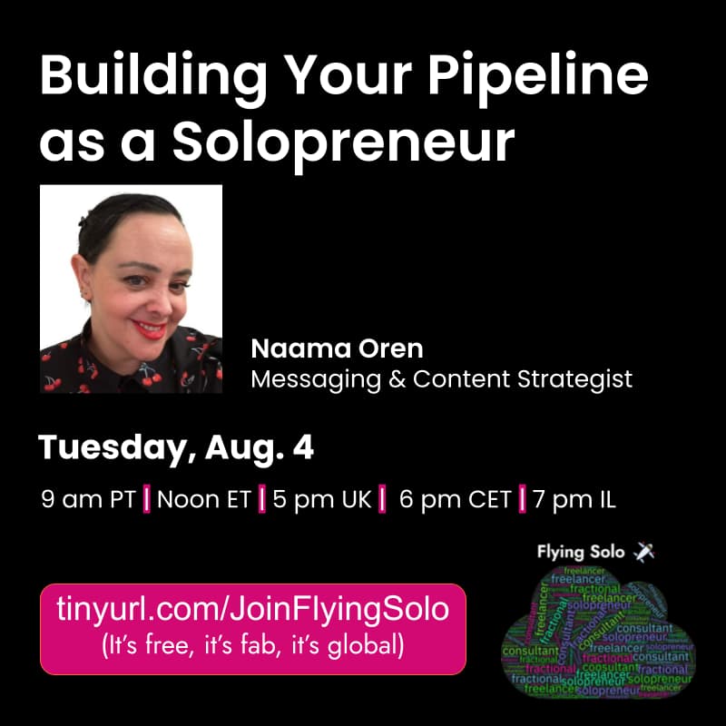 Cover Image for Building Your Pipeline as a Solopreneur | Flying Solo Virtual Mastermind (Summer 2026)