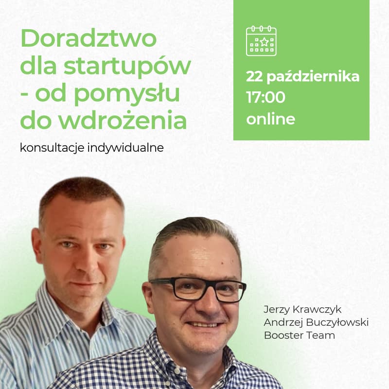 Cover Image for Doradztwo dla start-upów. Od pomysłu do wdrożenia - konsultacje indywidualne on-line.