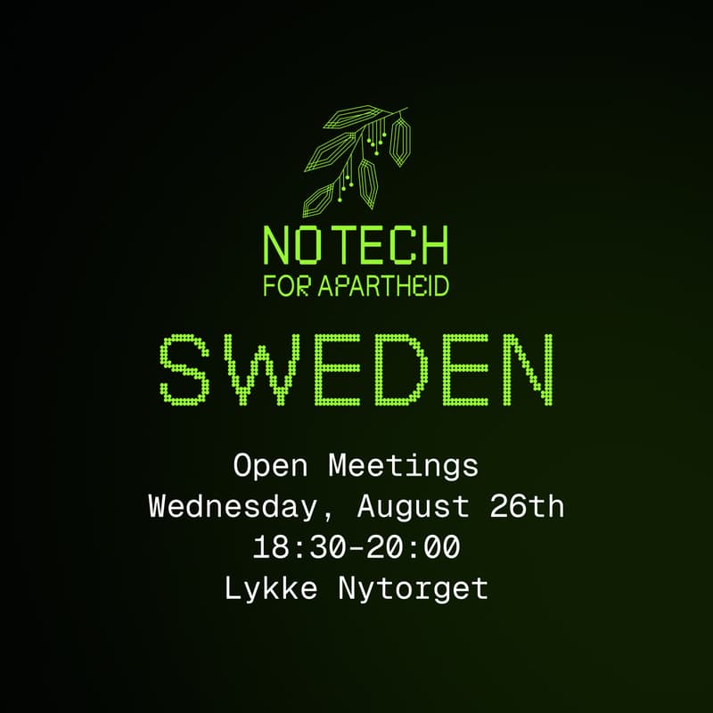 Cover Image for No Tech For Apartheid Stockholm: Open Meeting