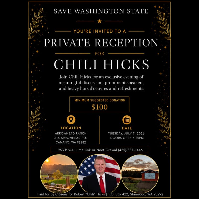 Cover Image for SAVE WA - Private Ranch Reception - Chili Hicks For State House