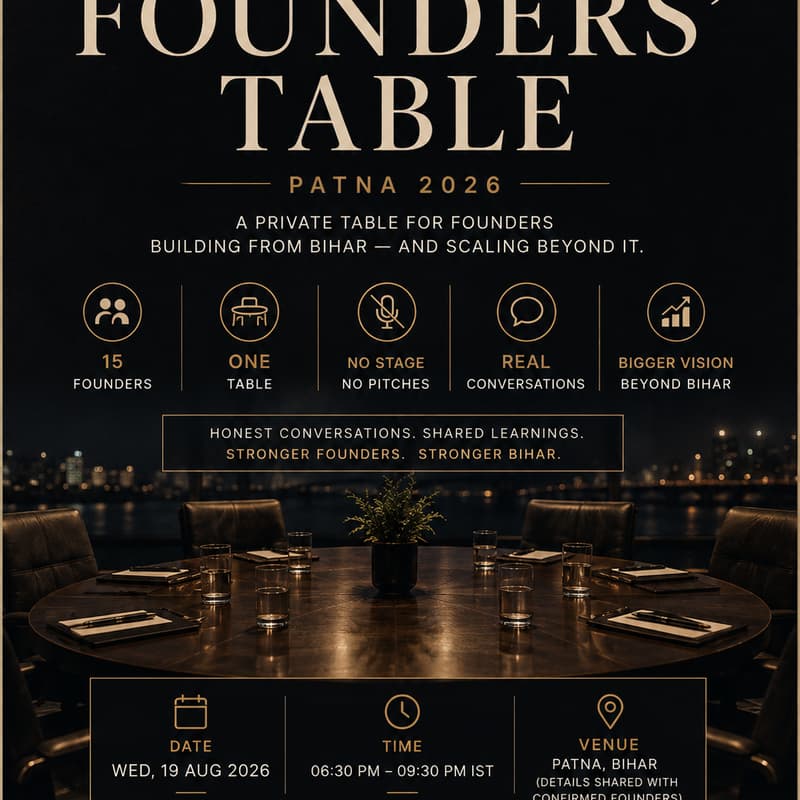 Cover Image for THE FOUNDERS' TABLE — PATNA 2026