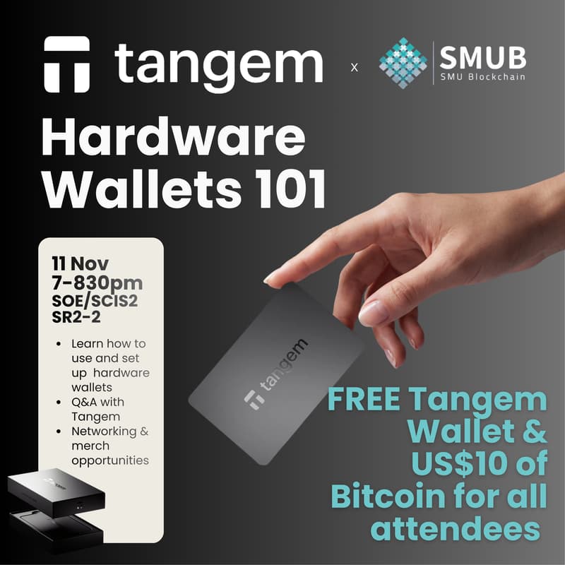 Cover Image for Hardware Wallets 101: Tangem x SMU Blockchain Club