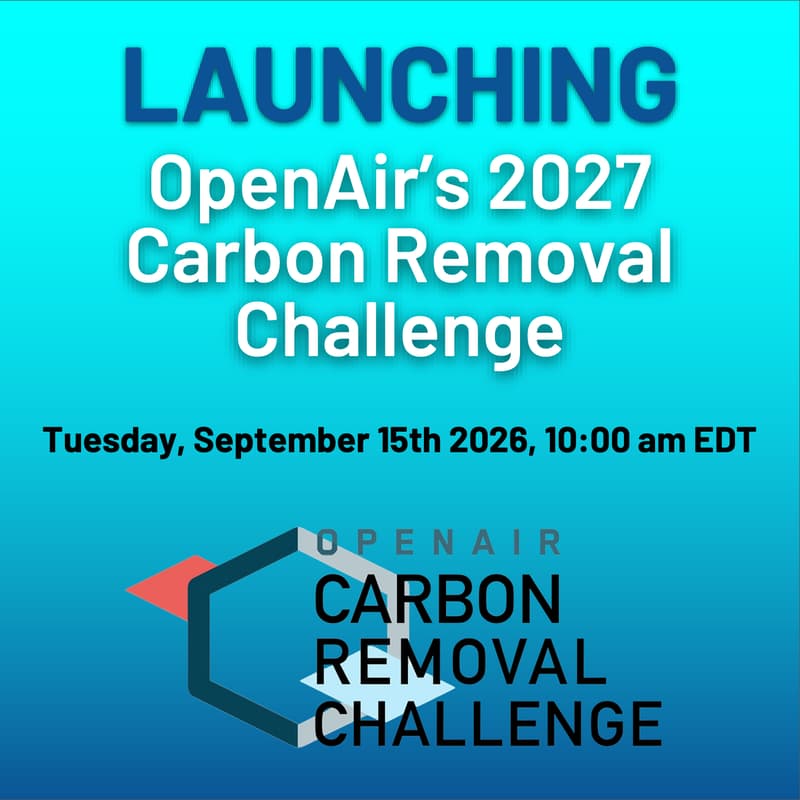 Cover Image for Launching OpenAir's 2027 Carbon Removal Challenge