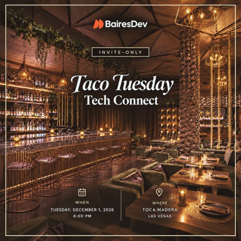 Cover Image for Taco Tuesday Tech Connect with BairesDev at AWS re:Invent