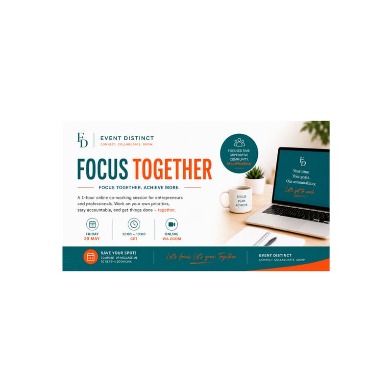 Cover Image for Focus Together: Hosted by Event Distinct