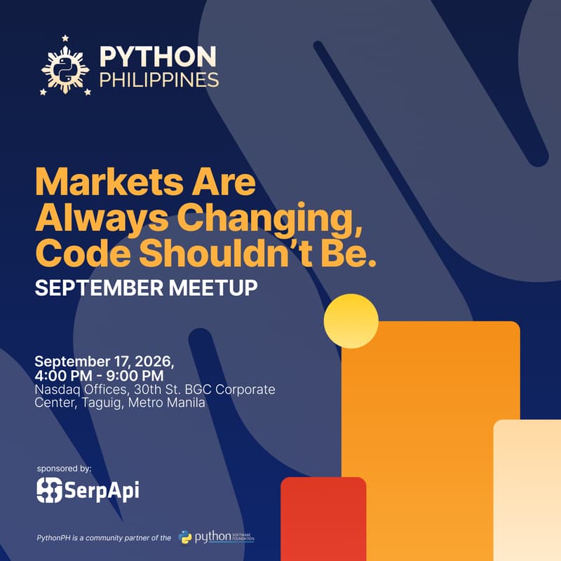 Cover Image for PyMeets September 2026 | Markets Are Always Changing. Code Shouldn’t Be.
