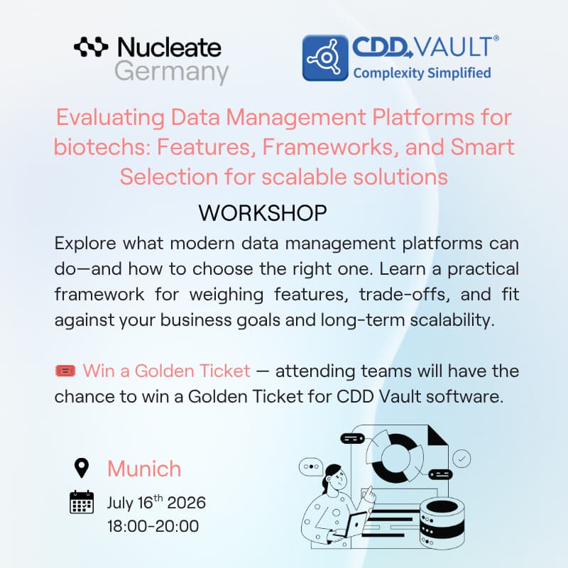 Cover Image for Workshop - Evaluating Data Management Platforms for biotechs: Features, Frameworks, and Smart Selection for scalable solutions