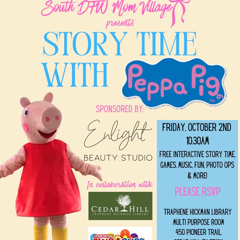 Cover Image for October 2nd: Story Time With Peppa Pig!