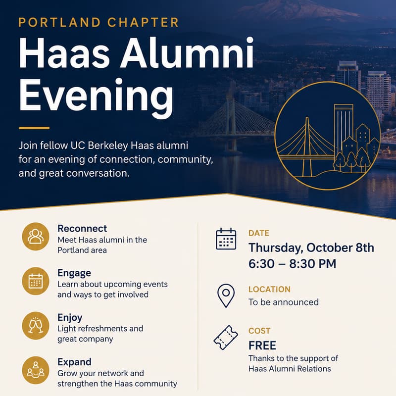 Cover Image for Portland Chapter Haas Alumni Meetup