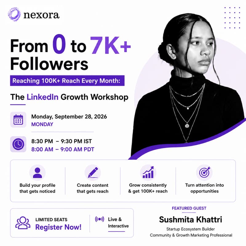 Cover Image for From 0 to 7K+ Followers & 100K+ Monthly Reach: The LinkedIn Growth Workshop