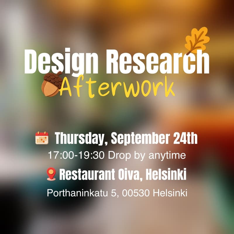Cover Image for Design Research Afterwork in Helsinki