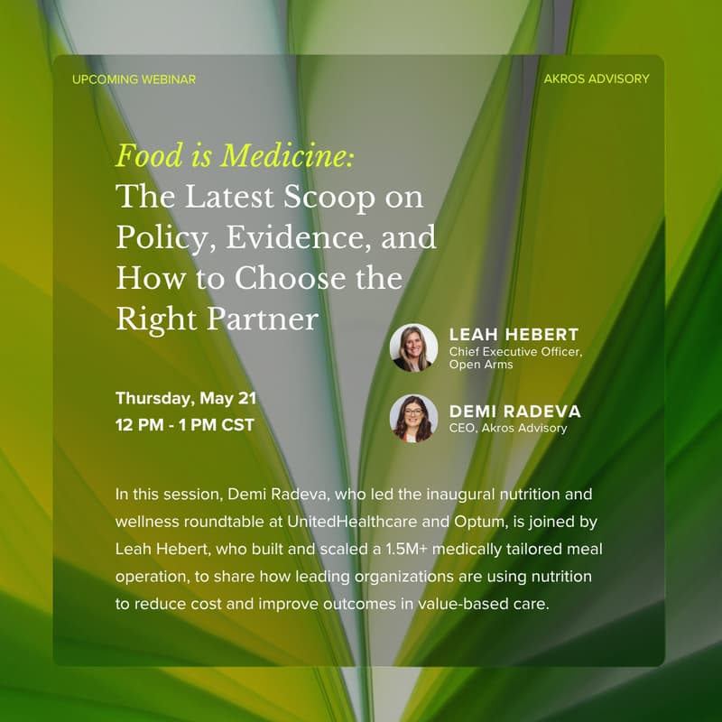 Cover Image for Food is Medicine: The Latest Scoop on Policy, Evidence, and How to Choose the Right Partner
