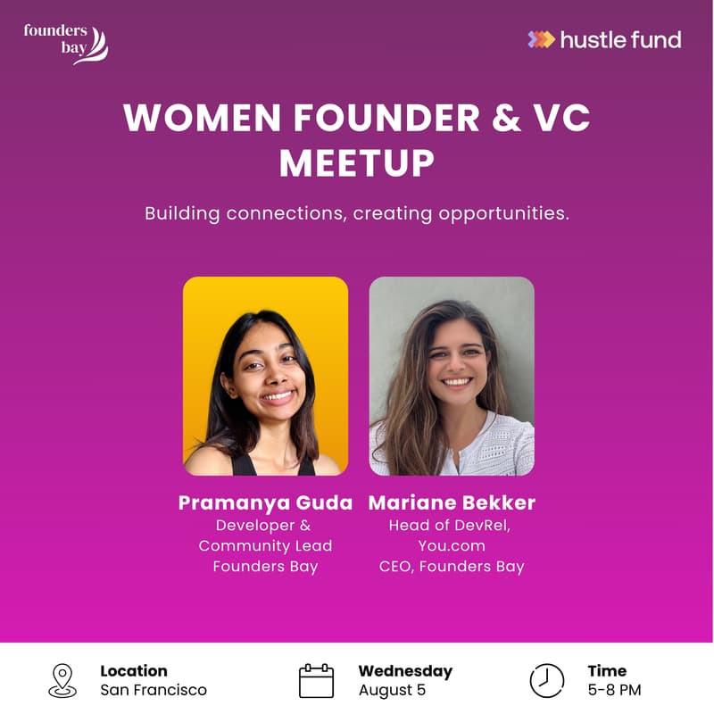 Cover Image for Women Founder & VC Meetup @ Hustle Fund