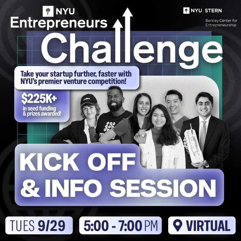 Cover Image for NYU Entrepreneurs Challenge: Kick Off & Info Session