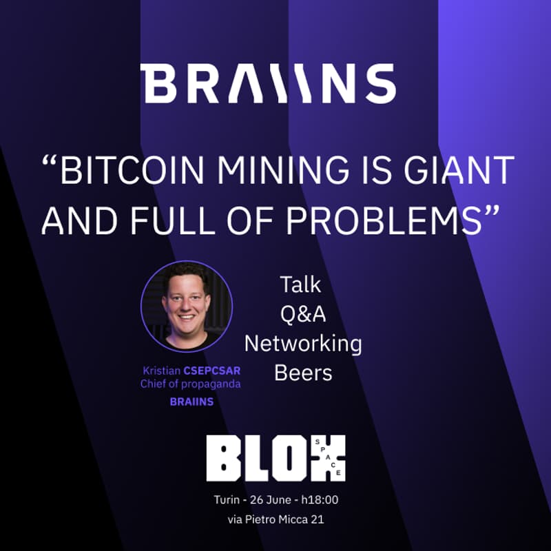 Cover Image for BRAIINS "Bitcoin Mining is full of problems" - Kristian Csepcsar
