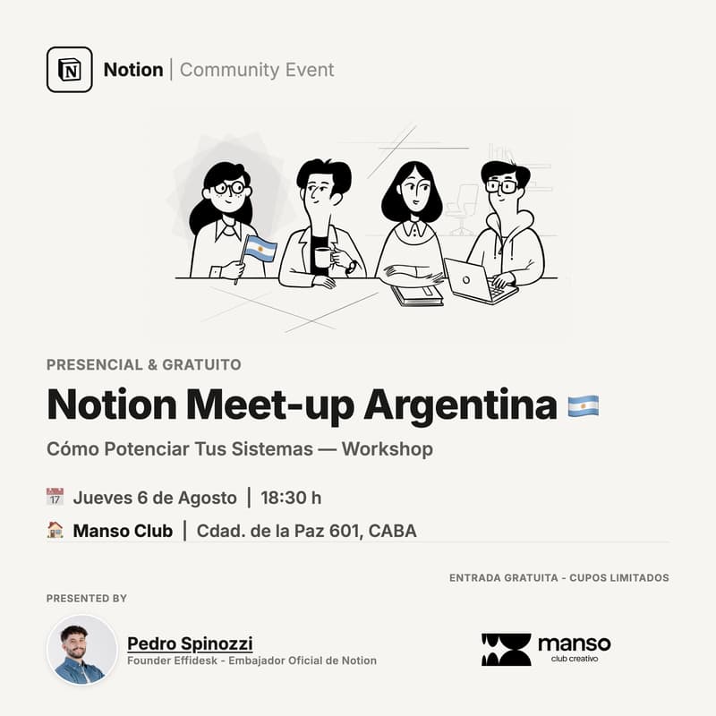 Cover Image for Notion Meet-up Argentina - Como Potenciar Tus Sistemas - Workshop
