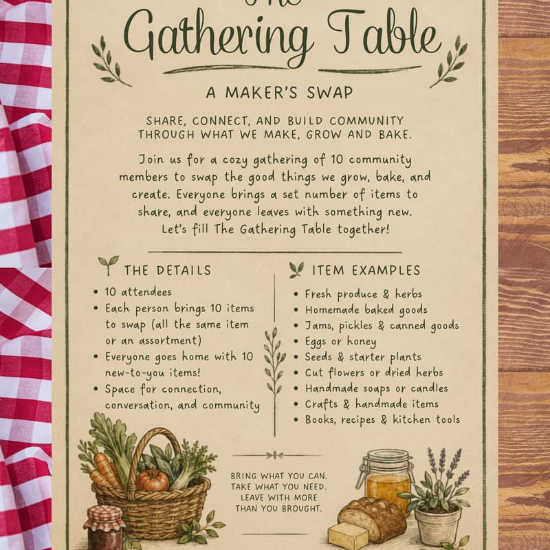 Cover Image for The Gathering Table : a Farmer's Market Swap