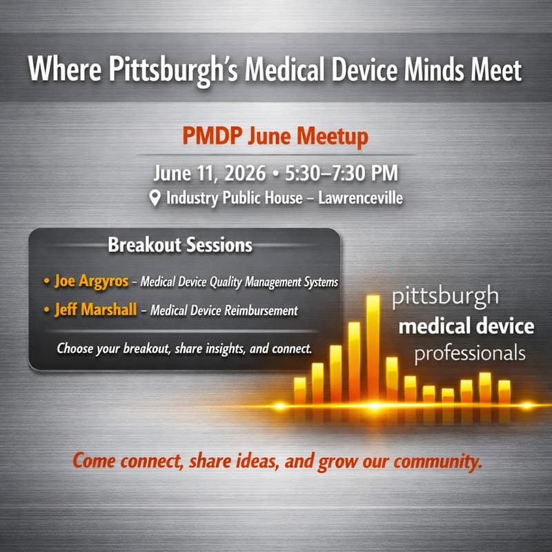 Cover Image for Pittsburgh Medical Device Professionals - June Meetup