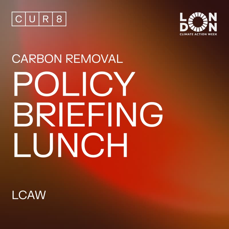 Cover Image for Carbon Removal Policy Briefing Lunch — London Climate Action Week