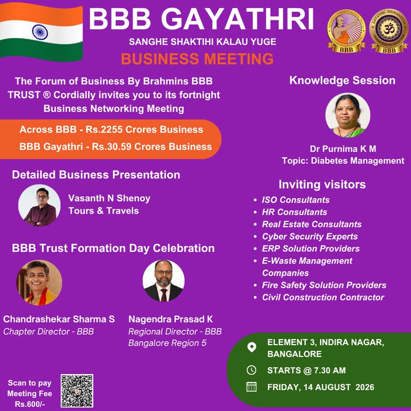 Cover Image for BBB Gayathri Business Meeting
