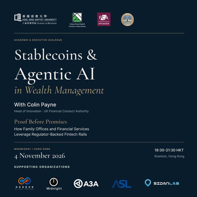 Cover Image for Academic & Executive Dialogue: Stablecoins & Agentic AI in Wealth Management — With UK FCA Head of Innovation Colin Payne