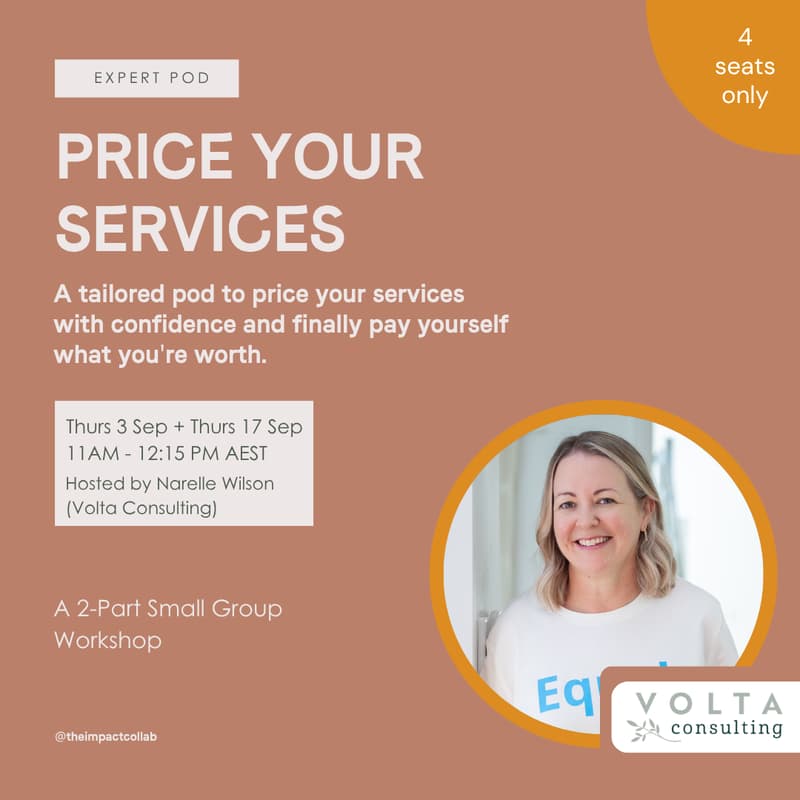 Cover Image for Price Your Services Expert Pod — with Narelle Wilson from Volta Consulting